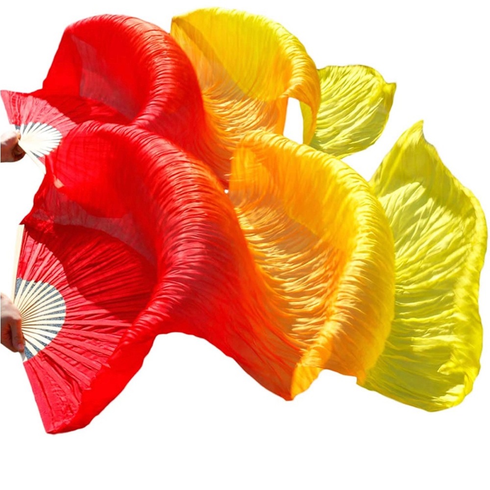 One Silk Bamboo Long Fan Veil
